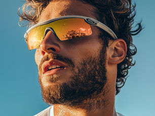 man wearing UV sport sunglasses