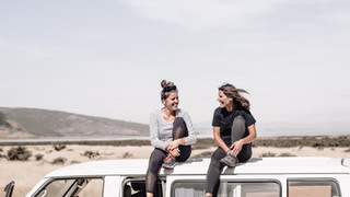 Sitting on a Van