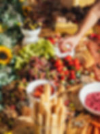 Colorful food spread