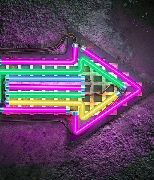 Neon-Pfeil-Schild
