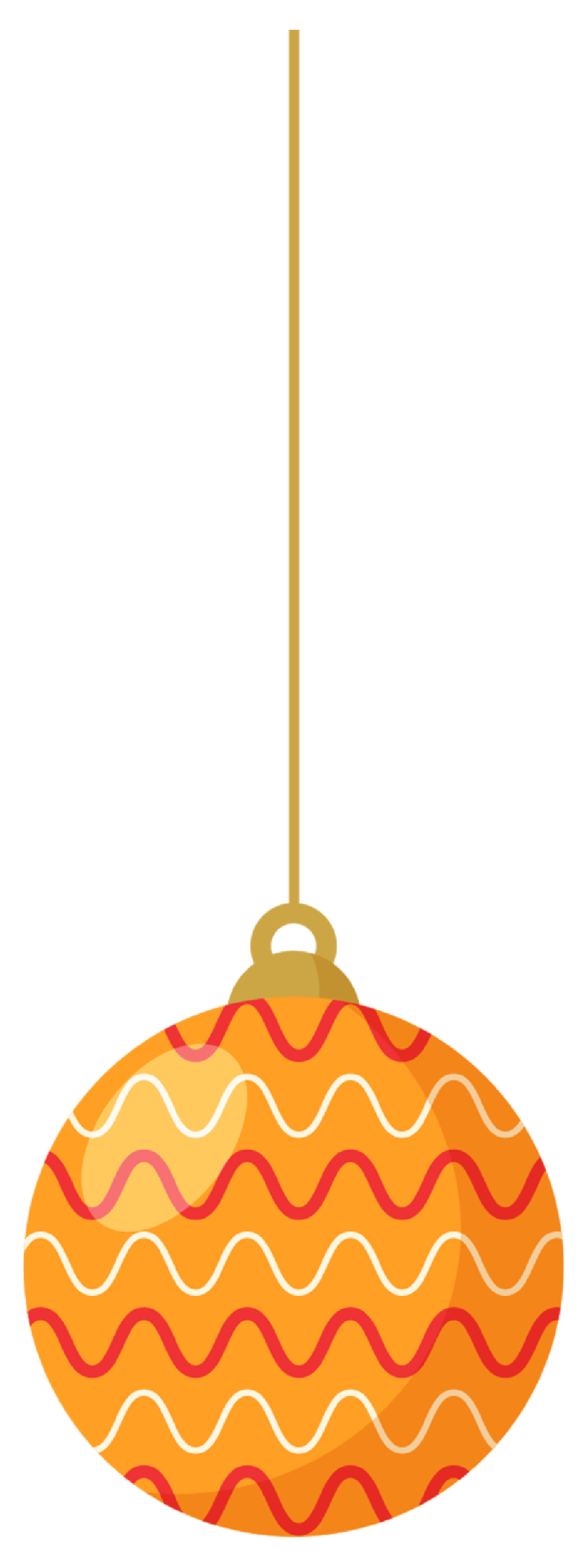 Orangefarbene Ornamentkugel