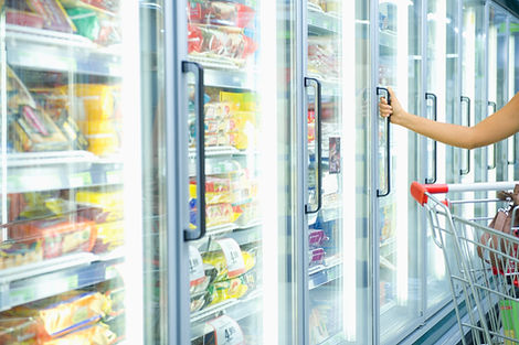 Food in a commercial fridge