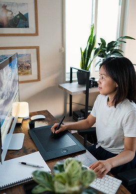 Woman Working Desk
