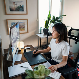 Woman Working Desk