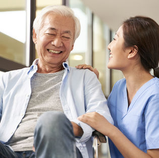 Nurse caring for patient