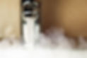 water tap with hot water steam, closeup view