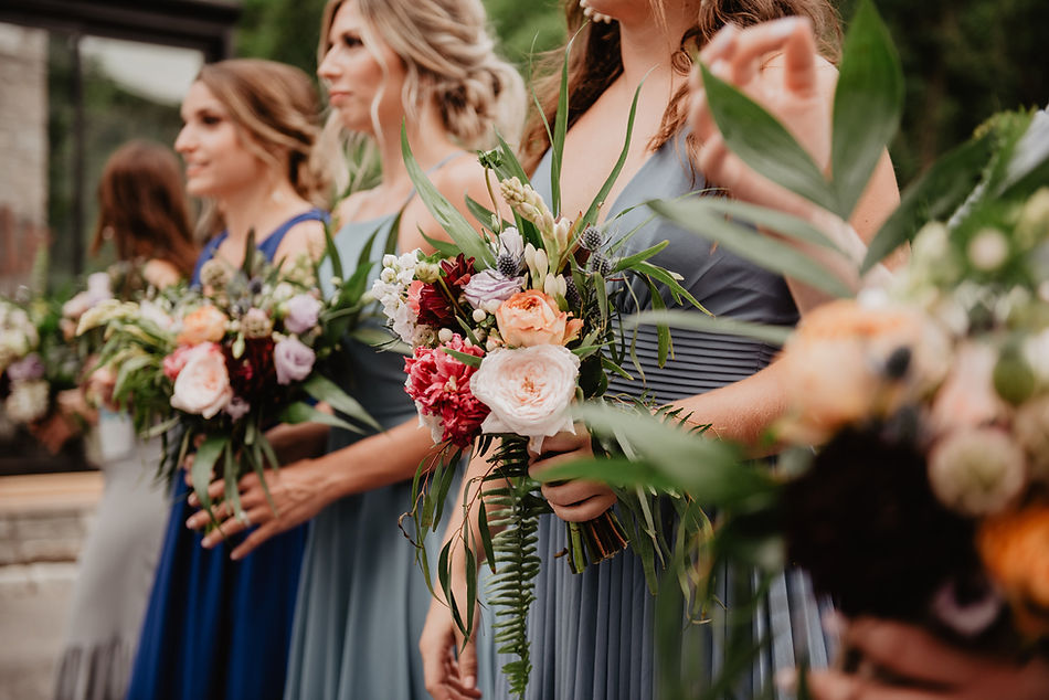 Bridesmaids Holding Bouquets