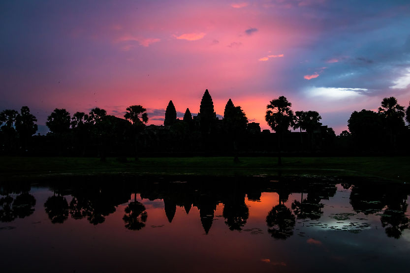 Coucher de soleil à Angkor Wat