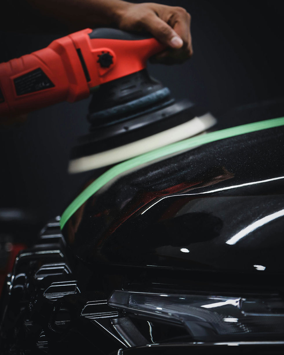 Car Polishing Closeup