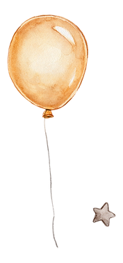 Watercolor Balloon and Star
