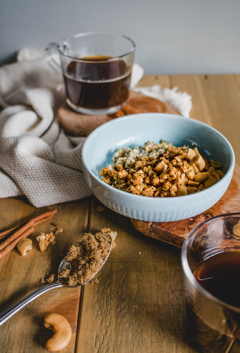 Breakfast bowl and coffee