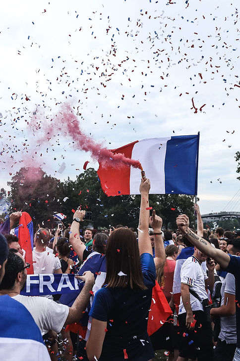 Célébration de la victoire française