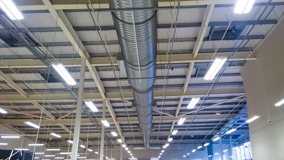 Close-up view of ceiling light in building