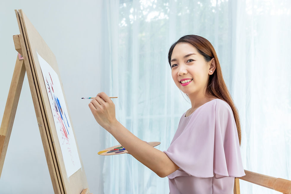 Smiling Artist Painting