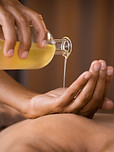Pouring Massage Oil
