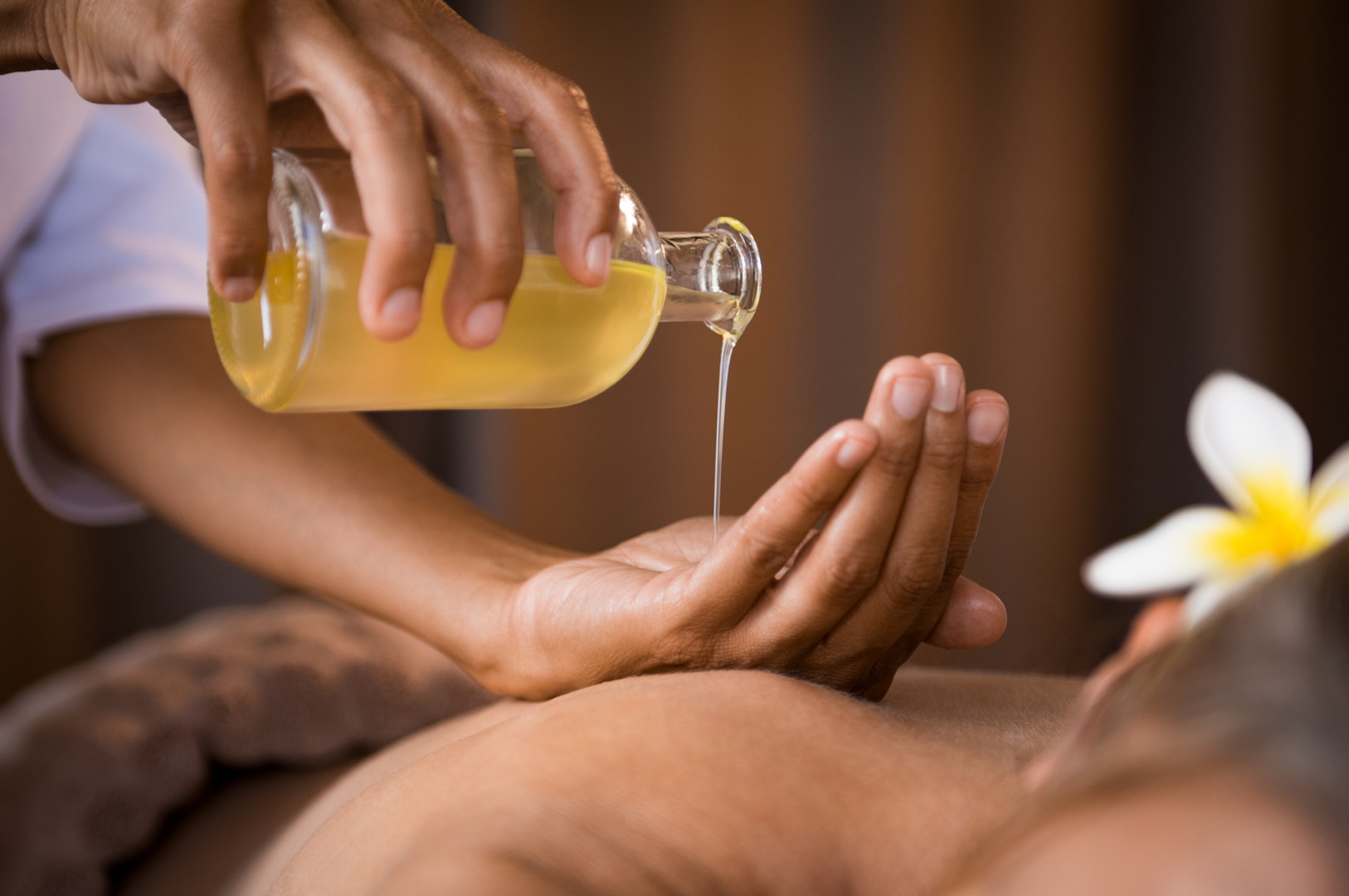 Pouring Massage Oil