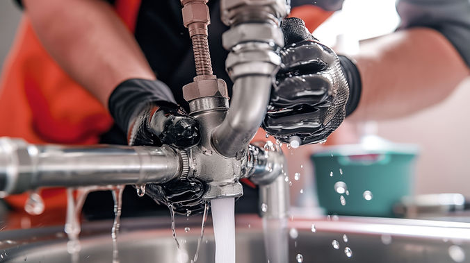 Plumber Fixing Sink