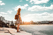 Woman Looking at Beach