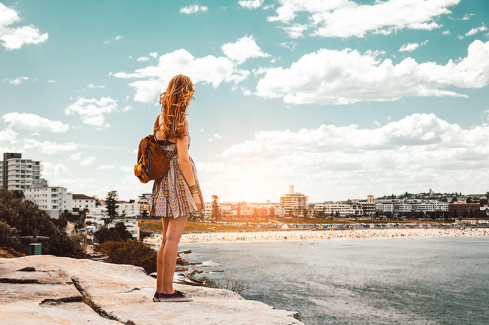 Woman Looking at Beach