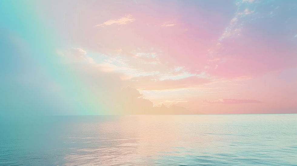 穏やかな海の夕日