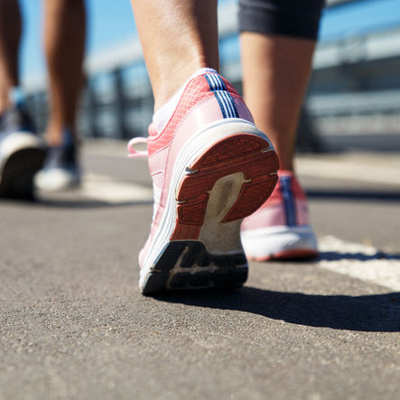 Walking on road