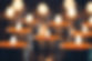 Small orange candles lit