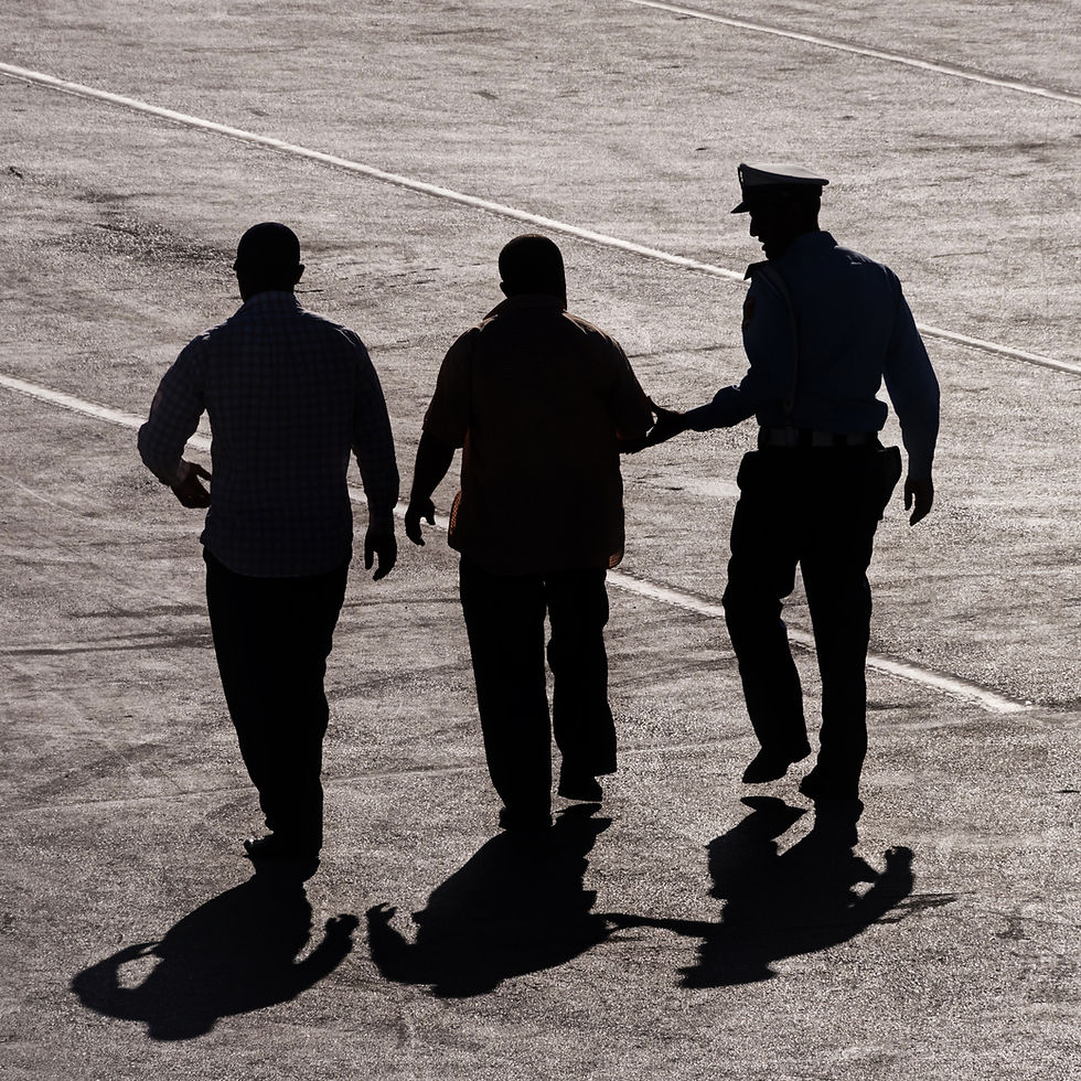 Silhouetted People Walking