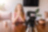 Female vlogger at work