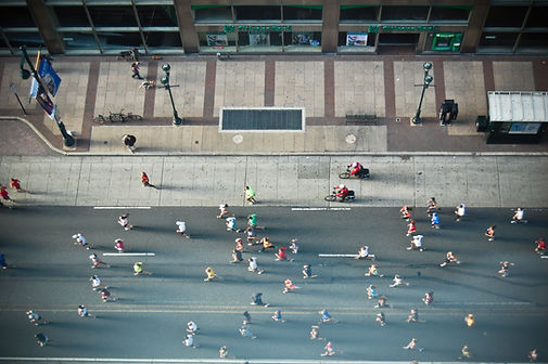 Aerial View of Runners