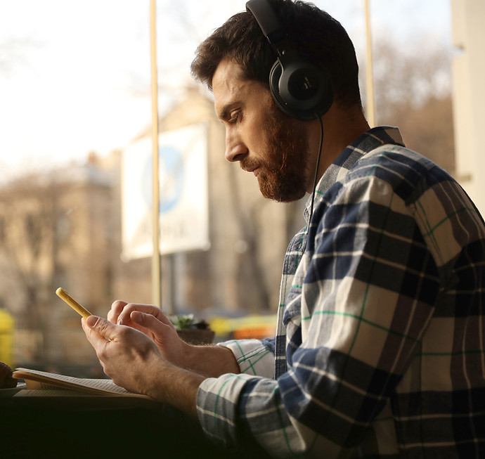 Man with headphones
