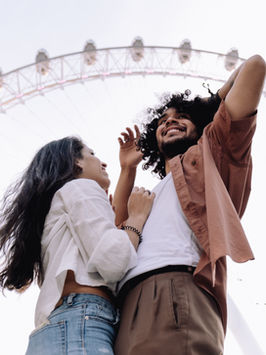 Couple at an amusement park or fair