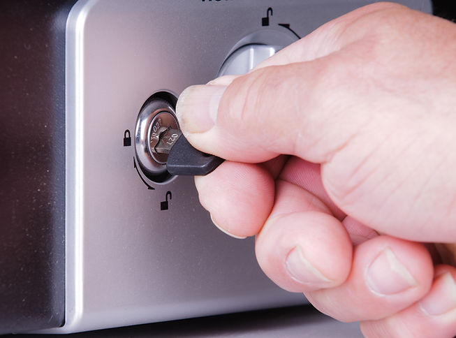 man opening a safe
