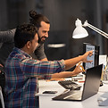 Colleagues Looking at the Same Screen