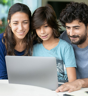 Family Using Laptop