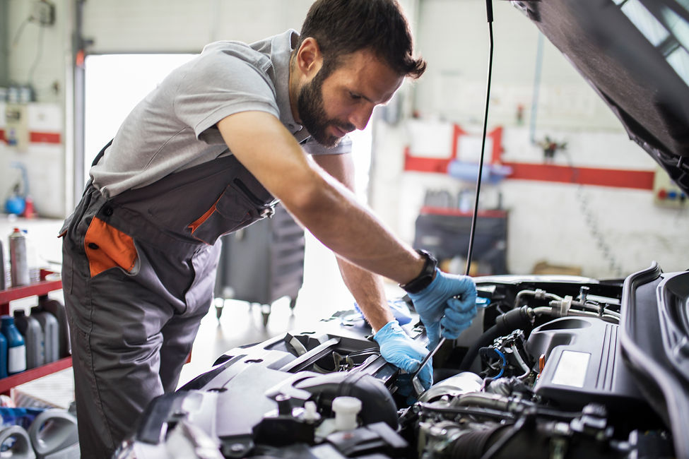 Professional performing vehicle maintenance