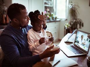 Parent supporting daughter