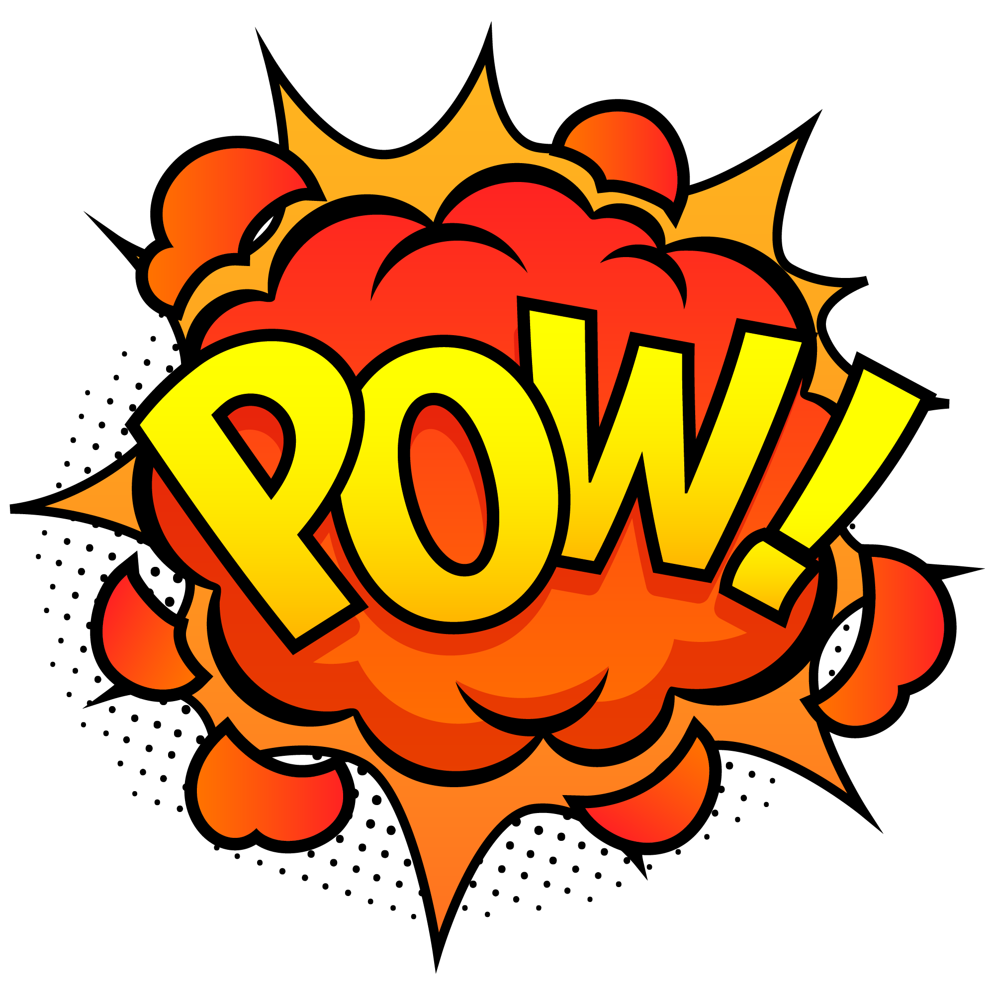 Pow-Explosion im Comic-Stil