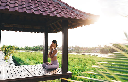 A woman doing yoga