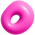 Forma de rosquilla rosa brillante