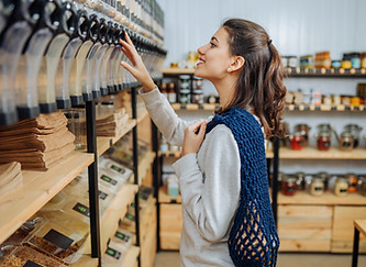 Young woman in the grocery store