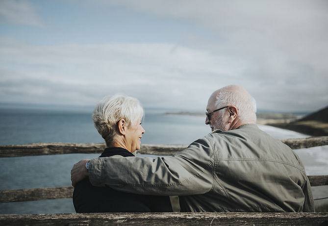 Embracing on a Bench