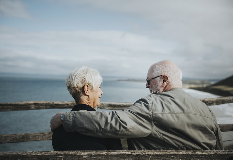 Embracing on a Bench