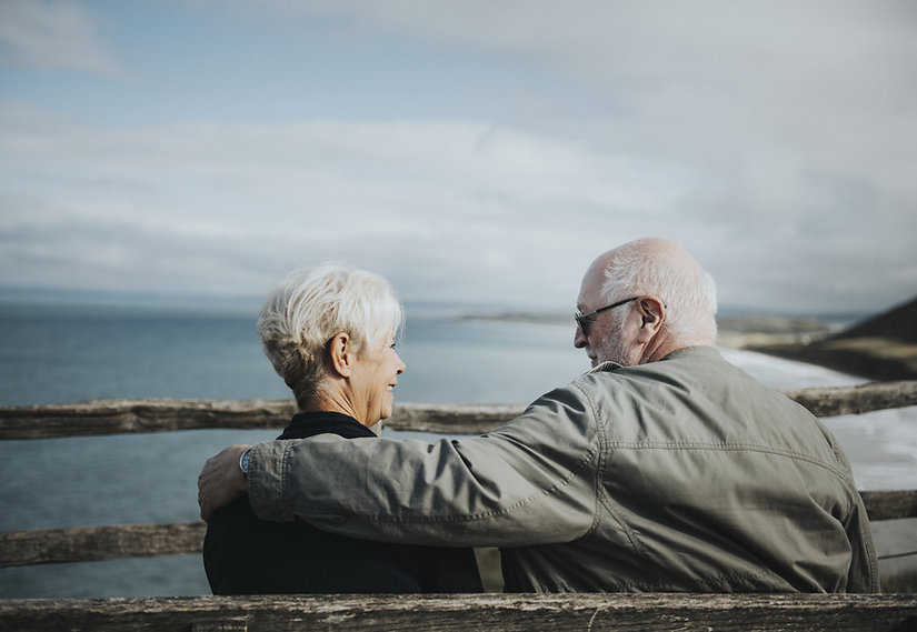 Embracing on a Bench