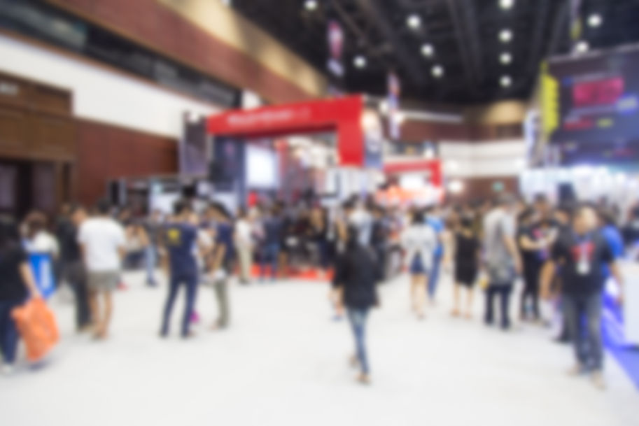 people at a trade show