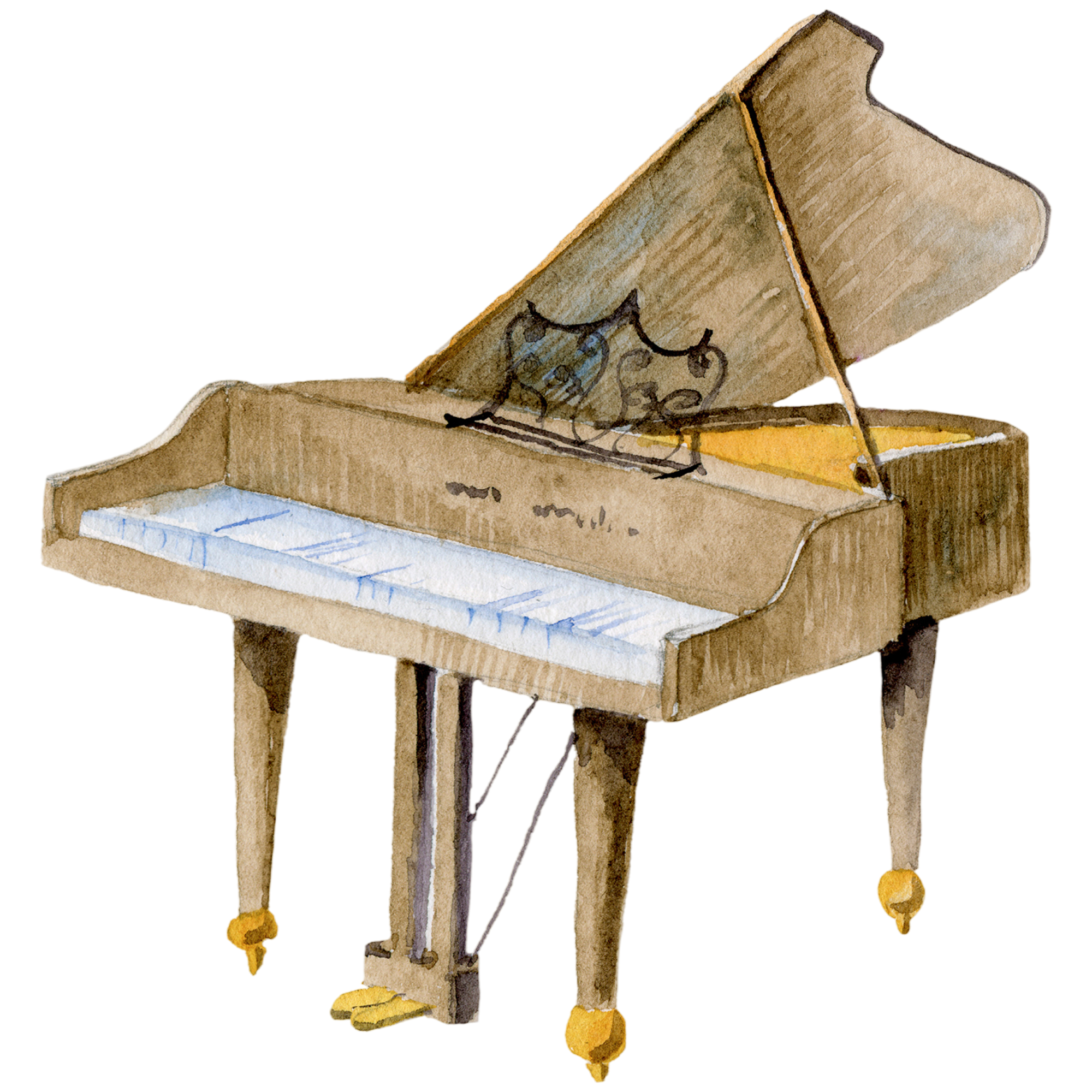 Watercolor Grand Piano