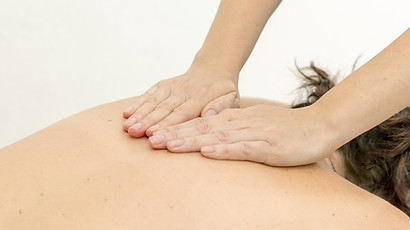Luxury back massage by the pool at Villa V in Corfu