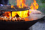 Flaming Barbecue Meat