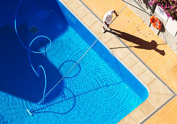Pool Cleaning Scene