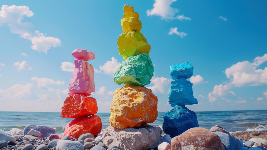 Colorful Rock Stacks