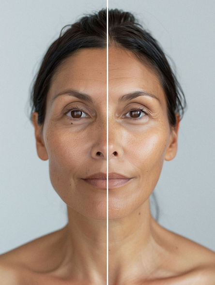 Comparaison du visage de la femme